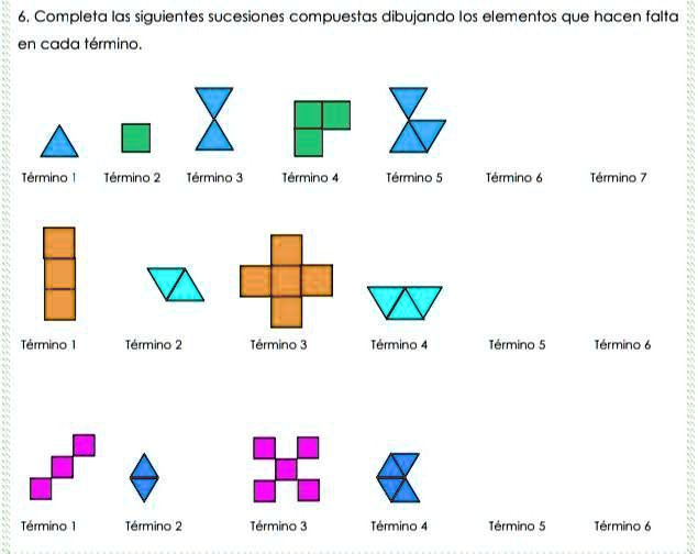SOLVED: Completa las siguientes sucesiones compuestas dibujando los