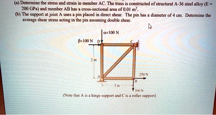 Determine the stress and strain in member AC. The truss is constructed ...