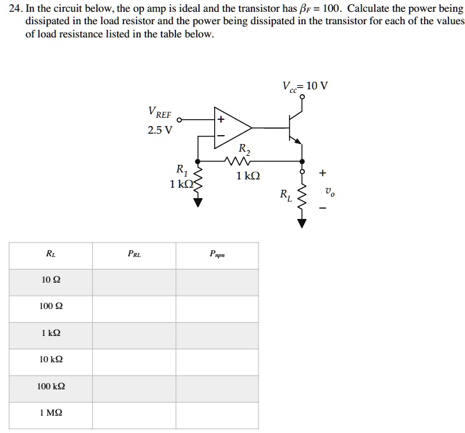 SOLVED tttt 24. In the circuit below, the op amp is ideal and the