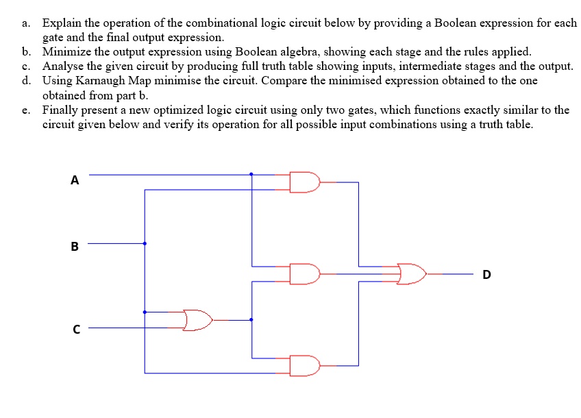 a. Explain the operation of the combinational logic circuit below by ...