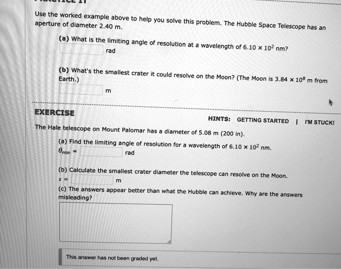 SOLVED Use the worked example bove to help You solve aperture of