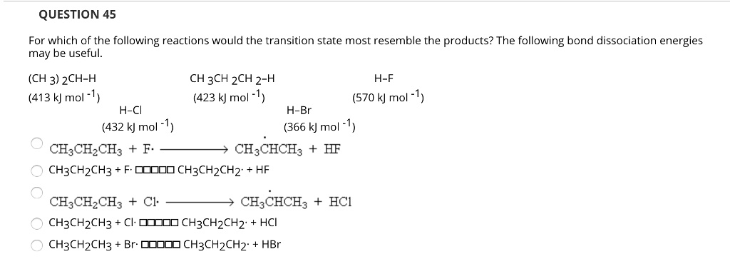 Question 45 For Which Of The Following Reactions Would Itprospt