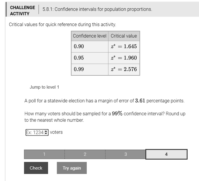 SOLVED: CHALLENGE 5.8.1: Confidence intervals for population ...