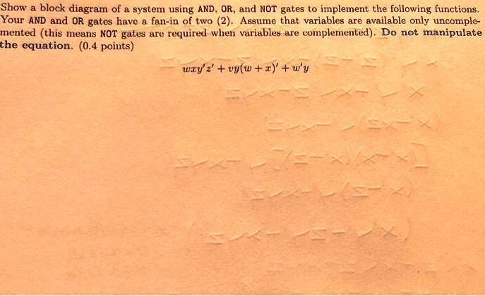 SOLVED: Text: Show a block diagram of a system using AND, OR, and NOT ...