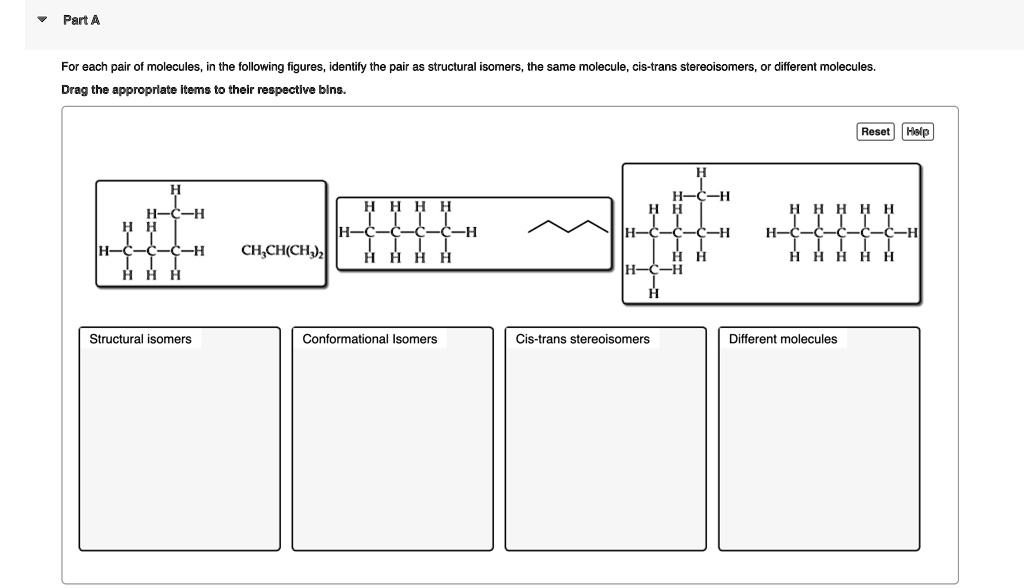 SOLVED: For each pair of molecules, in the following figures, identify ...