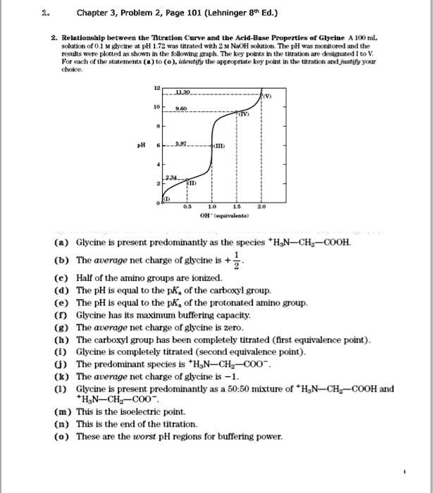 SOLVED: biochemistry 3. Chapter 3, Problem 2, Page 101, Lehninger 5th ...