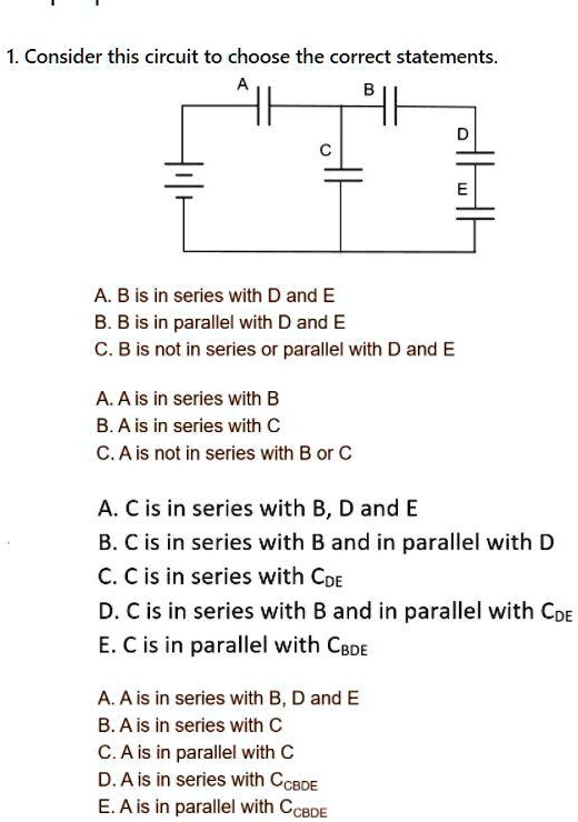 SOLVED: 1. Consider This Circuit To Choose The Correct Statements. A ...