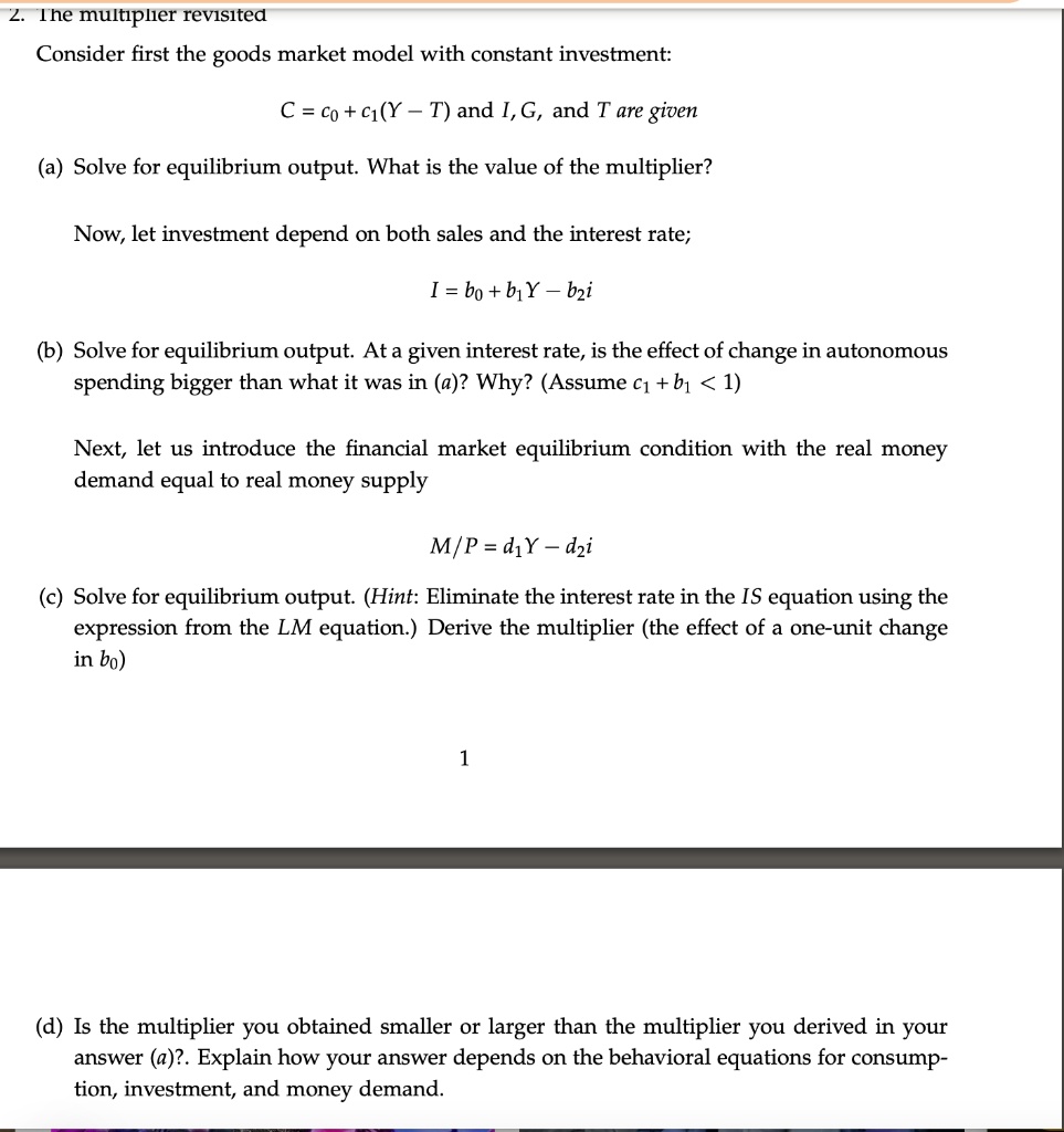 SOLUTION: Chapter 5 market equilibrium final - Studypool