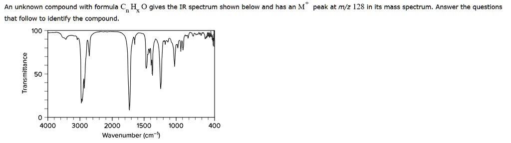 an unknown compound with formula cnhxo gives the ir spectrum shown ...