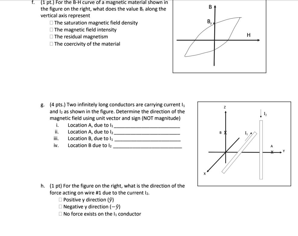 1 ptfor the b h curve of a magnetic material shown in the figure on the ...
