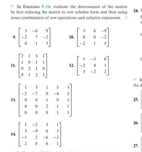 SOLVED In Exercises 9 14 evaluate the determinant of the matrix