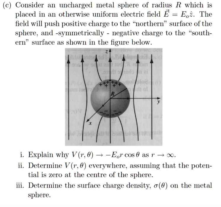 SOLVED (c) Consider an uncharged metal sphere of radius R which is placed in an otherwise