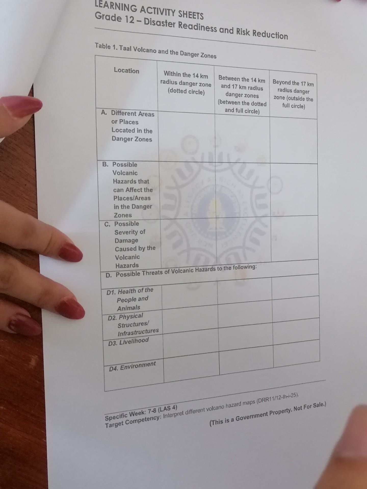 LEARNING ACTIVITY SHEETS Grade 12 - Disaster Readiness and Risk ...