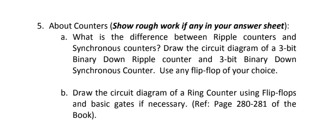 5. About Counters (Show rough work if any in your answer sheet): a ...