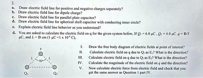 2 A Draw Electric Field Line For Positive And Negative Charges