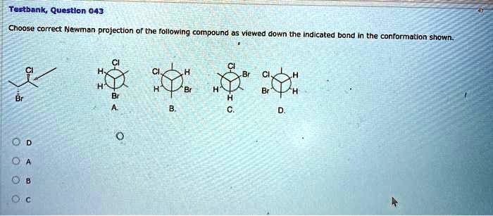 SOLVED: Choose correct Newman projection of the following compound ...