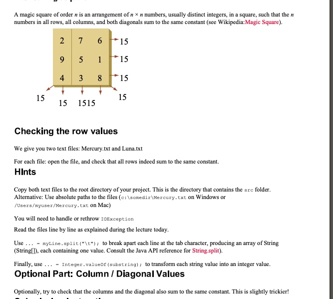 SOLVED: A magic square of order n is an arrangement of n x n numbers ...