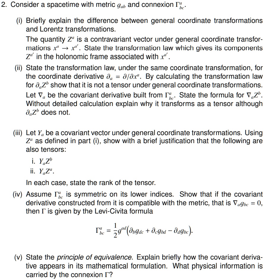 SOLVED General relativity (16)2 Could you pls solve this in detail (i) Briefly explain the