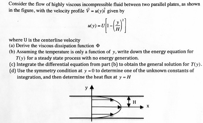Consider the flow of highly viscous incompressible fluid between two ...