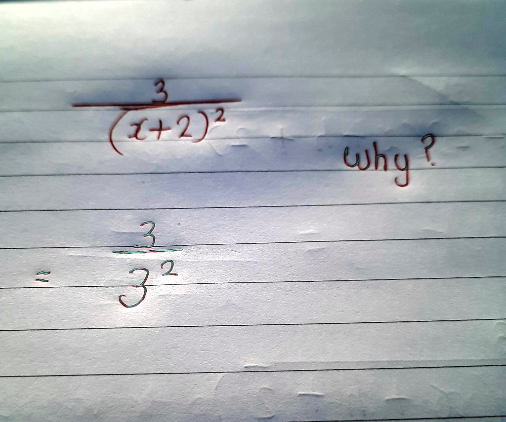 (3)/((x+2)^2) why? ≈(3)/(3^2)