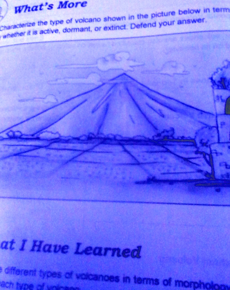SOLVED "characterize the type of volcano shown in the picture below in