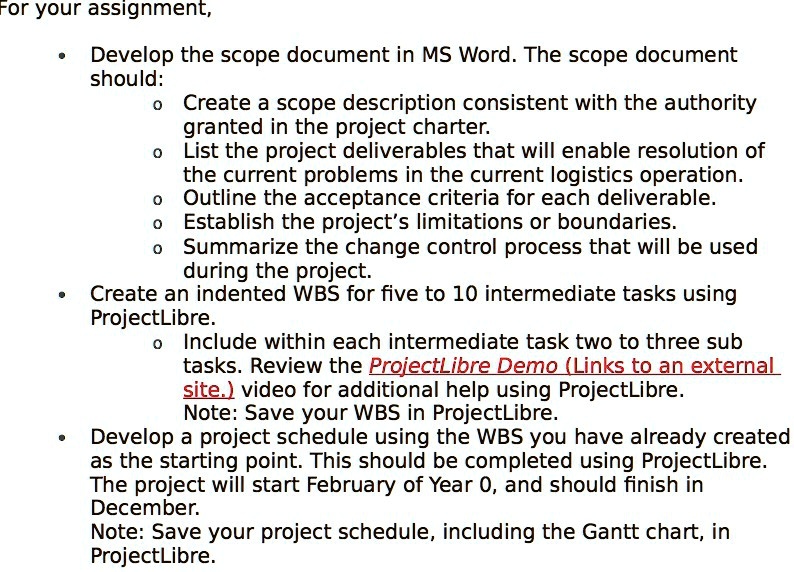 Developer Scope Document for your assignment develop the scope document in ms word the scope ...