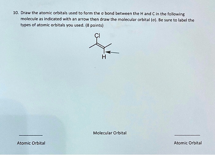SOLVED: Draw the atomic orbitals used to form the bond between the H ...