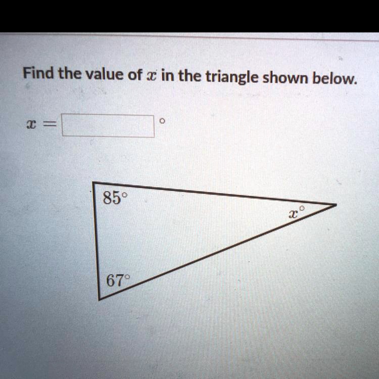 how to find value of x in triangle