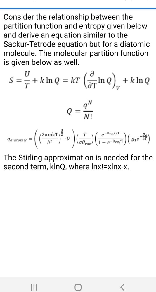 SOLVED Consider the relationship between the partition function and