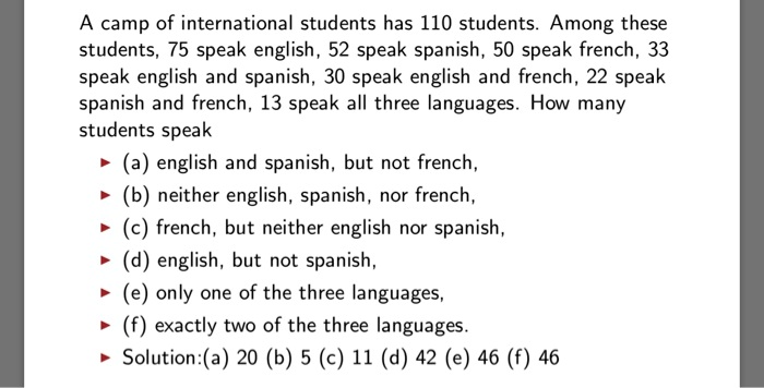 A Camp Of International Students Has 110 Students Amo Itprospt