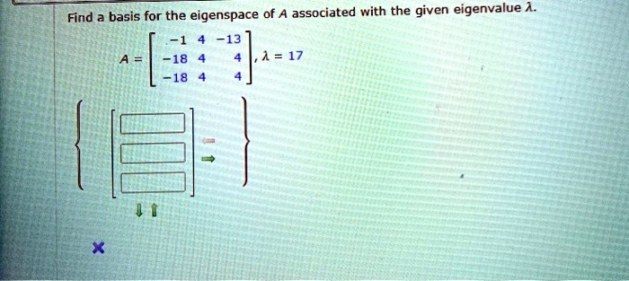 find a basis for the eigenspace of a associated with the given eigenvalue 1 13 18 1 17 18 40172