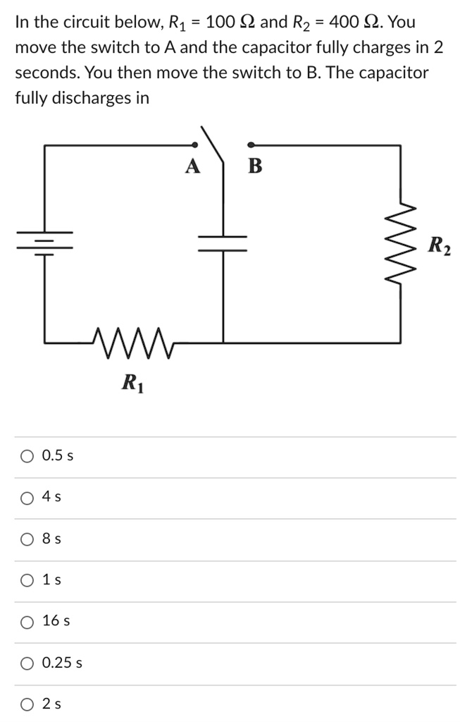 SOLVED: In the circuit below, R1 100 Q and R2 400 Q. You move the ...