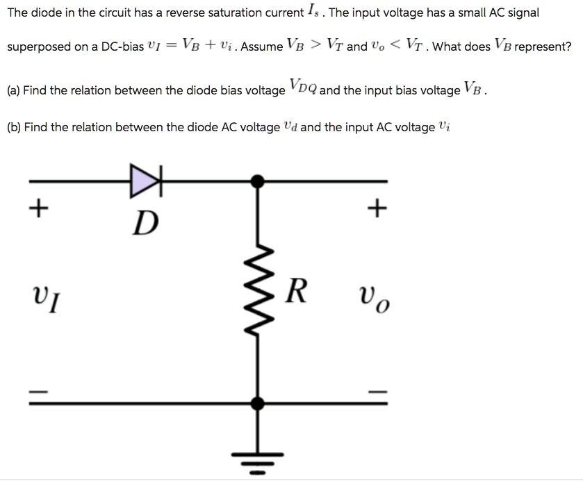 SOLVED: The diode in the circuit has a reverse saturation current Is ...