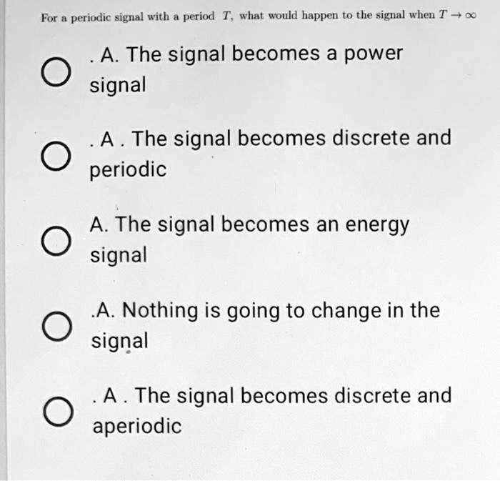 SOLVED For periodic signal with period T, what would happen to the