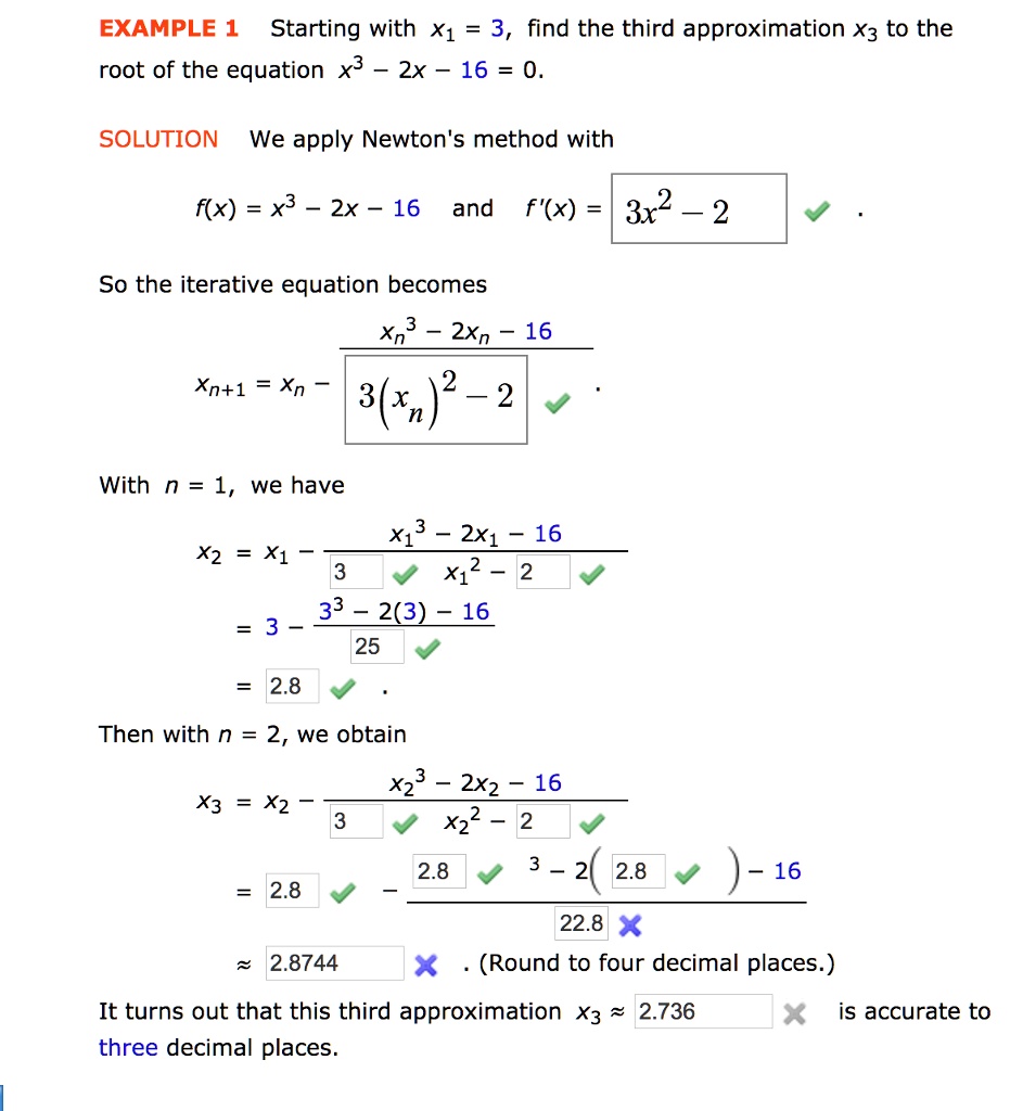 Solved Example 1 Starting With X1 3 Find The Third Approximation X3