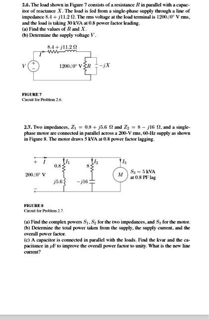 SOLVED: 2. The load shown in Figure 7 consists of a resistance R in ...