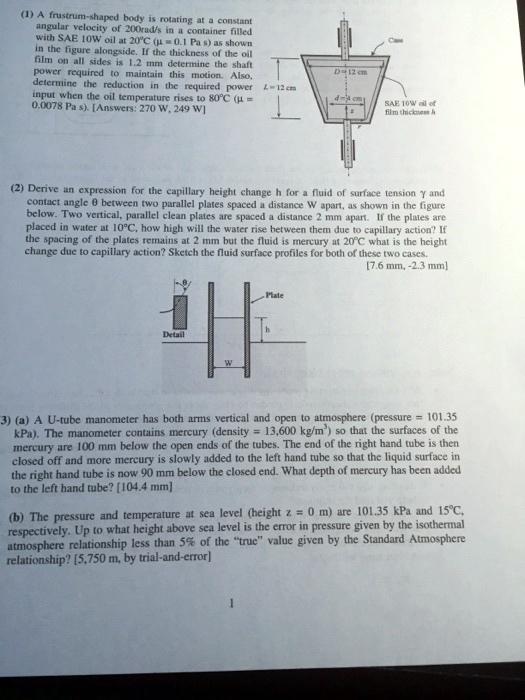 SOLVED A frustumshaped body is rotating at a constant angular