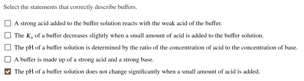 which statement is true of ph buffers
