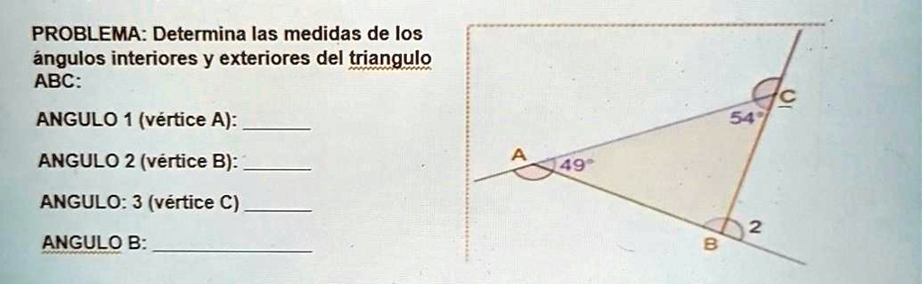 SOLVED: PROBLEMA: Determina las medidas de los ángulos interiores y ...