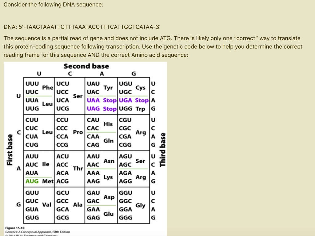 Consider the following DNA sequence: DNA:...