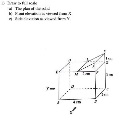 SOLVED: Draw t0 full scale The plan of the solid Front elevation as ...
