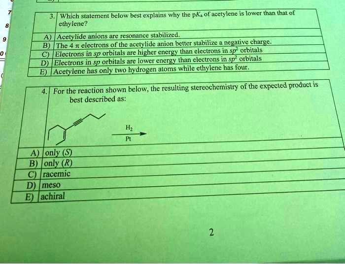 SOLVED: Texts: Which statement below best explains why the pK of ...