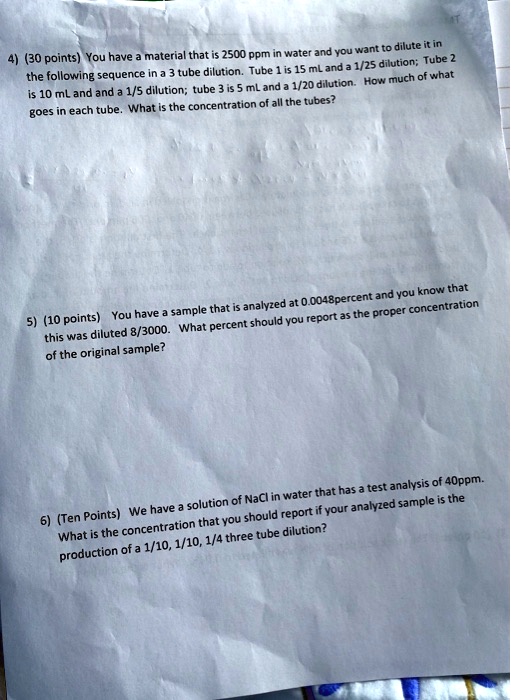 Solved Question 30 8 pts A water sample was analysed in