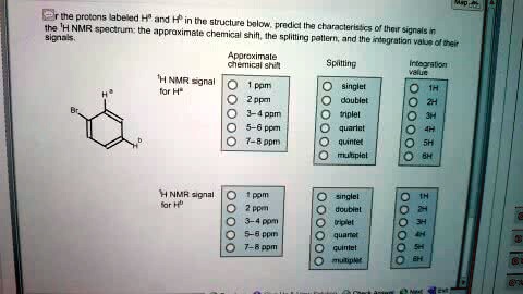 r the protons labeled Hª and Hº in the structure below, predict the ...