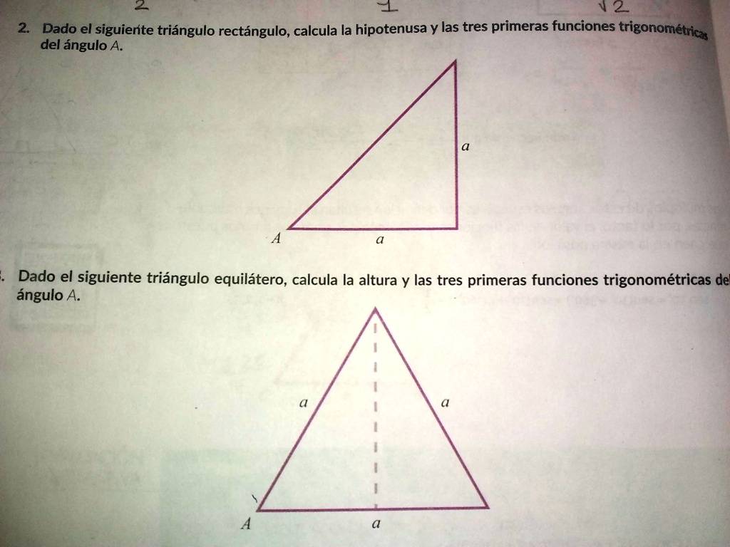 SOLVED: AyudaaaaAaaaA,por favor 2 Dado el siguiente triángulo ...