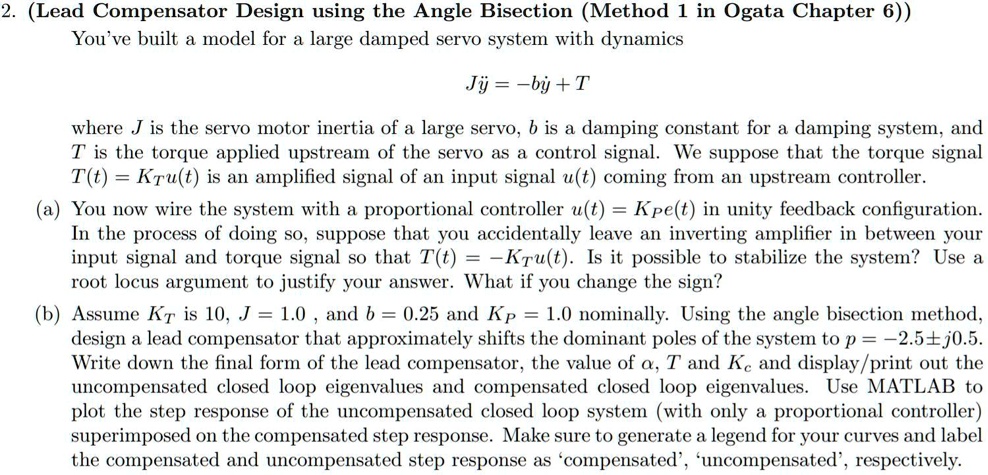 (Lead Compensator Design using the Angle Bisection Method 1 in Ogata ...