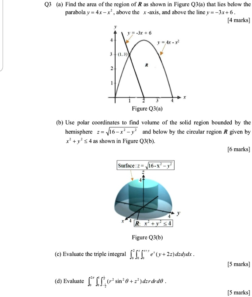 SOLVED: Q3 (a) Find the area of the region of R as shown in Figure Q3(a ...