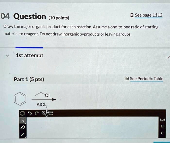 Solved 04 Question 10 Points See Page 1112 Draw The Major Organic Product For Each Reaction 3106