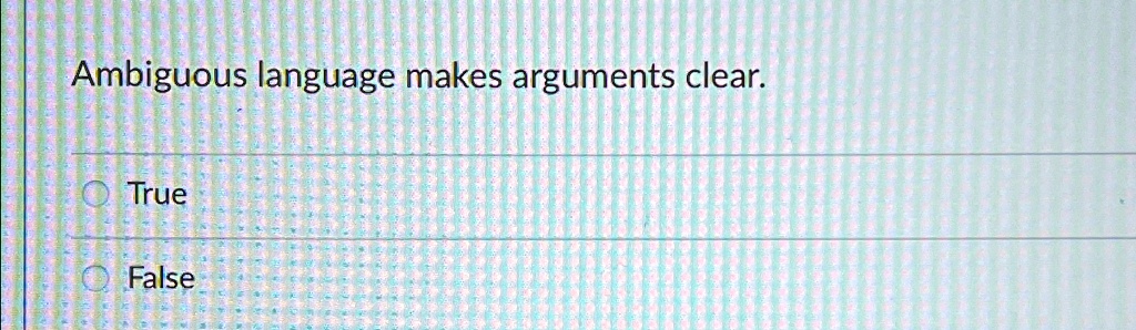 research topic must be ambiguous true or false