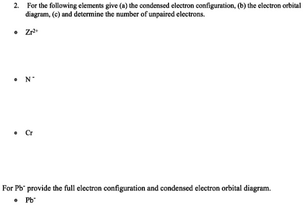 SOLVED: For the following elements give (a) the condensed electron ...